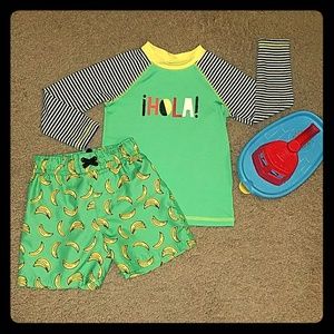 Cat & Jack rashguard and trunks set - Hola bananas